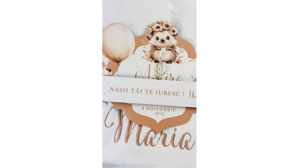 Trusou botez fetita Arici Pogonici cu flori de toamna 1